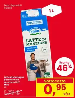 Eurospar Latte di Montagna parzialmente scremato UHT Mila offerta