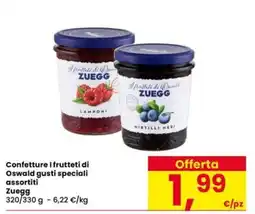 Eurospar Confettura i frutteti di Oswald gusti speciali assortiti Zuegg offerta