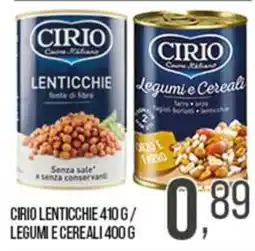 Cash pro Cirio lenticchie offerta