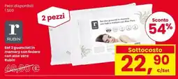 Eurospar Set 2 guanciali in memory con fodera con aloe vera Rubin offerta