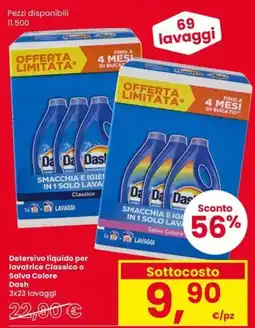 Eurospar Detersivo liquido per lavatrice Classic o Salva Colore Dash offerta