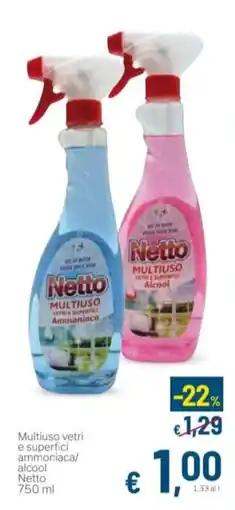 Aldel Discount Netto Multiuso vetri e superfici ammoniaca offerta