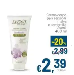 Aldel Discount Crema corpo Avenil offerta