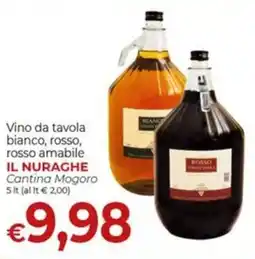 Supermercati Nonna Isa Vino da tavola bianco, rosso, rosso amabile IL NURACHE offerta