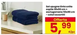 Eurospar Set spugna tinta unita ospite + asciugamano offerta