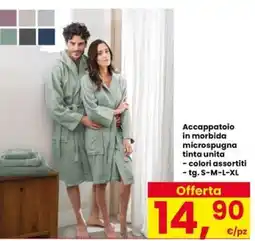 Eurospar Accappatoio in morbida microspugna tinta unita offerta