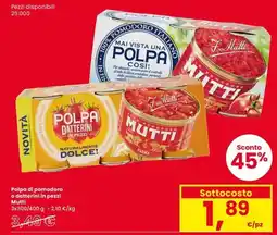 Eurospar Polpa di pomodoro Mutti offerta