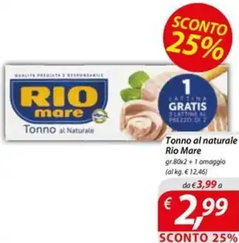 DiMeglio Tonno al Naturale Rio Mare offerta