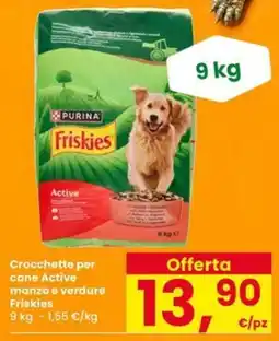 Eurospar Crocchette per cane Active manzo e verdure Friskies offerta