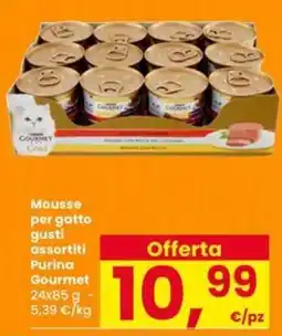 Eurospar Mousse per gatto gusti assortiti Purina Gourmet offerta