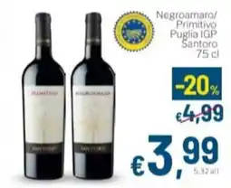 Aldel Discount Negroamaro/Primitivo Santoro offerta