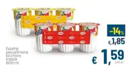 Aldel Discount Estathe pesca/limone bicchiere tripack offerta