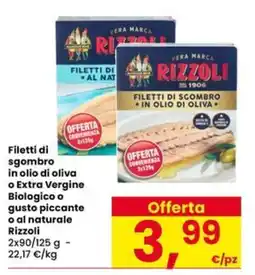 Eurospar Filetti di sgombro Rizzoli offerta