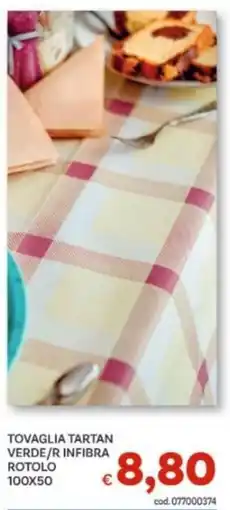 Vivo Supermercati Tovaglia tartan verde/r infibra offerta