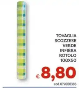 Vivo Supermercati Tovaglia scozzese verde infibra offerta