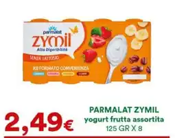 Supermercati Pasquale Prisco Parmalat Zymil yogurt frutta assortita offerta