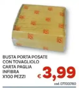 Vivo Supermercati Busta porta posate con tovagliolo carta paglia infibra offerta