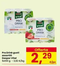 Eurospar Pro Drink gusti assortiti Despar Vital offerta