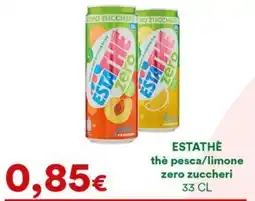 Supermercati Pasquale Prisco Estathè thè pesca/limone zero zuccheri offerta