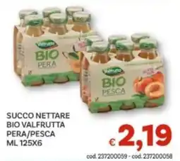 Vivo Supermercati Succo nettare bio Valfrutta pera/pesca offerta