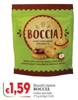 D'Italy Biscotti ripieni BOCCIA crema nocciola offerta