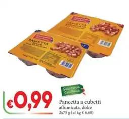D'Italy Pancetta a cubetti affumicata, dolce offerta