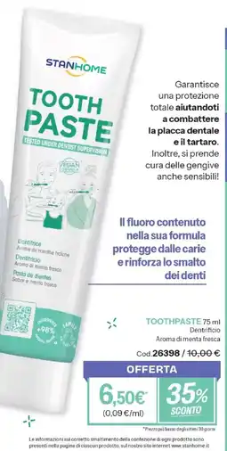 Stanhome Stanhome toothpaste offerta