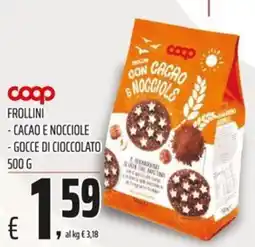 Coop Master Alleanza 3.0 Coop Frollini con cacao e nocciole offerta