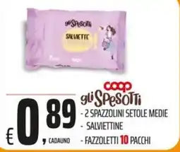 Coop Master Alleanza 3.0 gli Spesotti salviettine offerta