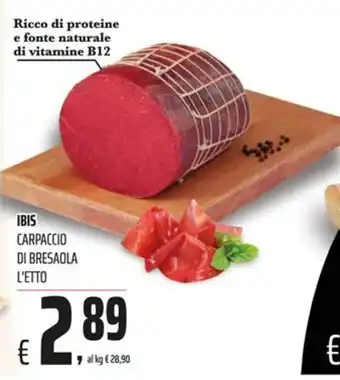 Coop Master Alleanza 3.0 Ibis Carpaccio di Bresaola offerta