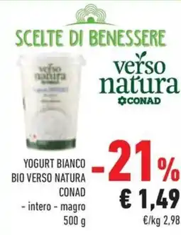 Conad Margherita Yogurt bianco bio verso natura offerta