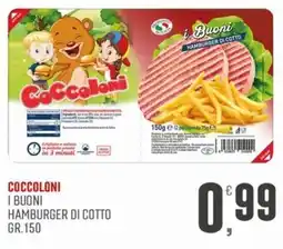 Marketpiù Coccoloni i buoni hamburger di cotto offerta