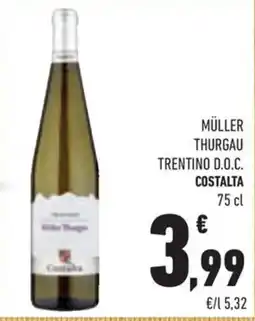 Conad Margherita Müller Thurgau Trentino D.O.C. Costalta offerta