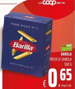 Coop Master Alleanza 3.0 Barilla pasta di semola offerta