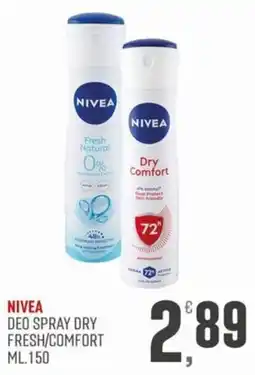 Marketpiù NIVEA DEO SPRAY DRY FRESH/COMFORT offerta