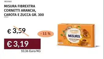 Misura fibrextra cornetti arancia, carota e zucca