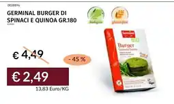 Prezzemolo e Vitale Germinal burger di spinaci e quinoa offerta