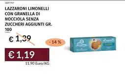 Prezzemolo e Vitale Lazzaroni Limonelli con granella di nocciola senza zuccheri aggiunti offerta
