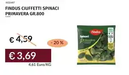 Prezzemolo e Vitale Findus ciuffetti spinaci primavera offerta
