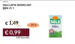 Prezzemolo e Vitale Sole latte intero UHT offerta