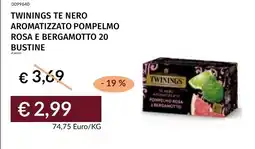 Prezzemolo e Vitale Twinings te nero aromatizzato pompelmo rosa e bergamotto offerta