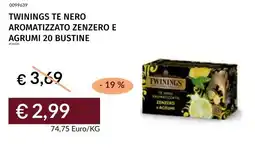 Prezzemolo e Vitale Twinings te nero aromatizzato zenzero e agrumi offerta