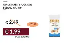 Prezzemolo e Vitale Pandeimassi sfoglie al sesamo offerta