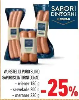 Conad Margherita Wurstel di puro suino Saporidintorni Conad offerta