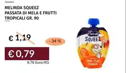 Prezzemolo e Vitale Melinda Squeeze passata di mela e frutti tropicali offerta