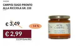 Prezzemolo e Vitale Campisi sugo pronto alla ricciola offerta