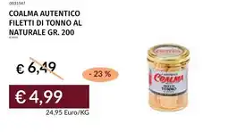 Prezzemolo e Vitale Coalma filetti di tonno al naturale offerta