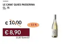 Prezzemolo e Vitale Le Cana' Quies Passerina offerta