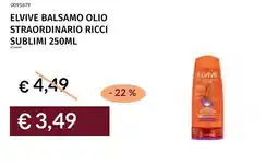 Prezzemolo e Vitale Elvive balsamo olio straordinario ricci sublimi offerta