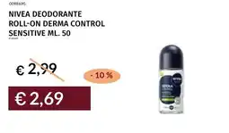 Prezzemolo e Vitale Nivea deodorante roll-on derma control sensitive offerta